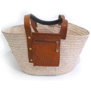 Couffin en paille avec sacoche CPS01